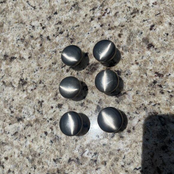 Silver Cabinet Knobs with Screws Set of Six - Picture 3 of 3